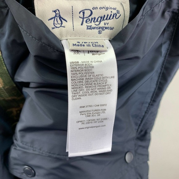 Original Penguin Mens Patch Pocket Coach Reversible Printed Jacket Navy Blue L - Picture 6 of 6